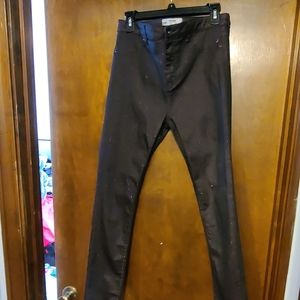 NWOT FREE PEOPLE Glitter COATED Skinny JEANS